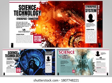 Brochure, ebook or presentation mockup ready for use, vector illustration easy to editable