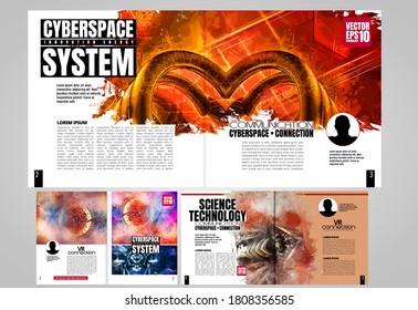 Brochure, ebook or presentation mockup ready for use, vector illustration easy to editable