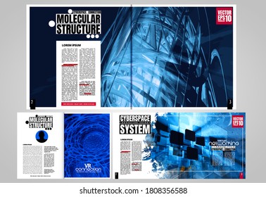 Brochure, ebook or presentation mockup ready for use, vector illustration easy to editable