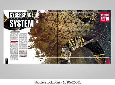 Brochure, ebook or presentation mockup ready for use, vector illustration easy to editable
