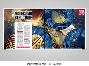 Brochure, ebook or presentation mockup ready for use, vector illustration easy to editable