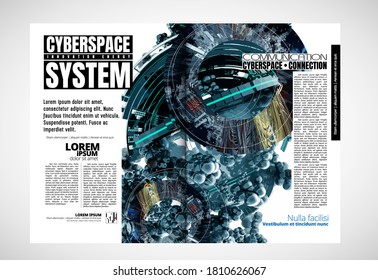 Brochure, ebook or presentation mockup ready for use, vector illustration easy to editable