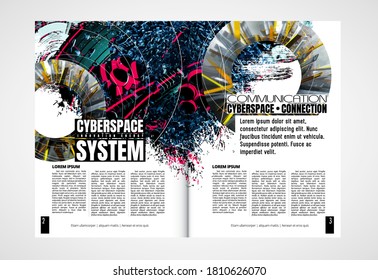 Brochure, ebook or presentation mockup ready for use, vector illustration easy to editable
