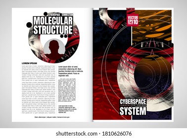 Brochure, ebook or presentation mockup ready for use, vector illustration easy to editable