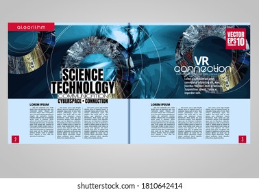 Brochure, ebook or presentation mockup ready for use, vector illustration easy to editable
