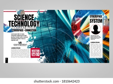 Brochure, ebook or presentation mockup ready for use, vector illustration easy to editable