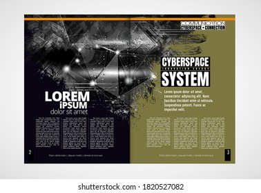 Brochure, ebook or presentation mockup ready for use, vector illustration easy to editable