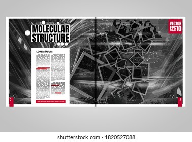 Brochure, ebook or presentation mockup ready for use, vector illustration easy to editable
