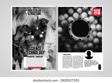 Brochure, ebook or presentation mockup ready for use, vector illustration easy to editable