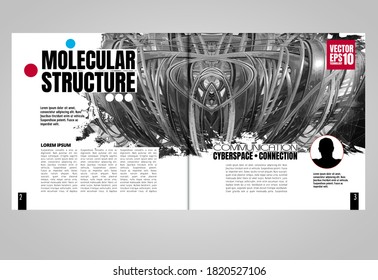 Brochure, ebook or presentation mockup ready for use, vector illustration easy to editable