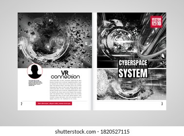 Brochure, ebook or presentation mockup ready for use, vector illustration easy to editable