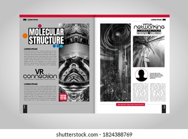 Brochure, ebook or presentation mockup ready for use, vector illustration easy to editable