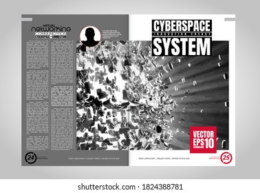 Brochure, ebook or presentation mockup ready for use, vector illustration easy to editable