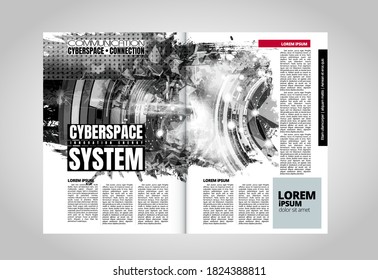 Brochure, ebook or presentation mockup ready for use, vector illustration easy to editable