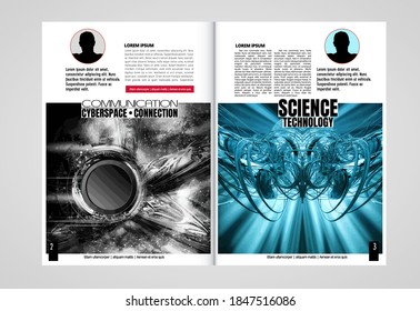 Brochure, ebook or presentation mockup ready for use, vector illustration easy to editable