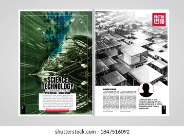 Brochure, ebook or presentation mockup ready for use, vector illustration easy to editable