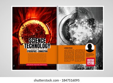 Brochure, ebook or presentation mockup ready for use, vector illustration easy to editable