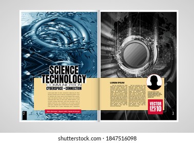 Brochure, ebook or presentation mockup ready for use, vector illustration easy to editable