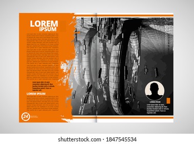 Brochure, ebook or presentation mockup ready for use, vector illustration easy to editable