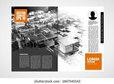 Brochure, ebook or presentation mockup ready for use, vector illustration easy to editable