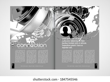 Brochure, ebook or presentation mockup ready for use, vector illustration easy to editable