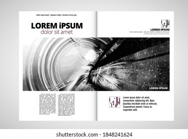 Brochure, ebook or presentation mockup ready for use, vector illustration easy to editable