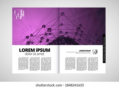 Brochure, ebook or presentation mockup ready for use, vector illustration easy to editable