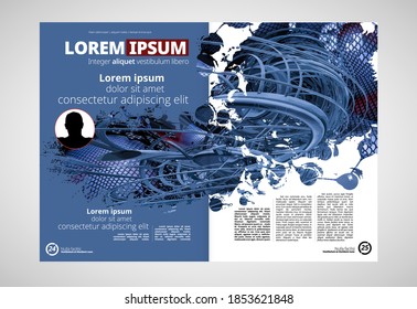 Brochure, ebook or presentation mockup ready for use, vector illustration easy to editable