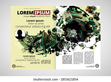 Brochure, ebook or presentation mockup ready for use, vector illustration easy to editable