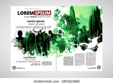 Brochure, ebook or presentation mockup ready for use, vector illustration easy to editable