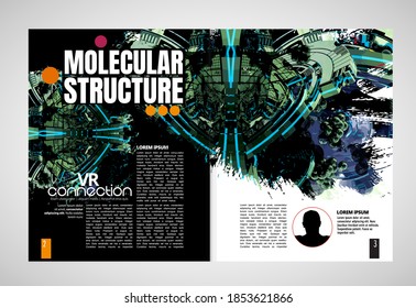 Brochure, ebook or presentation mockup ready for use, vector illustration easy to editable