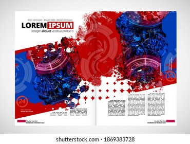 Brochure, ebook or presentation mockup ready for use, vector illustration easy to editable
