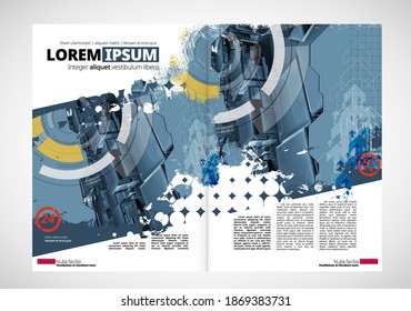 Brochure, ebook or presentation mockup ready for use, vector illustration easy to editable