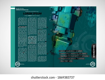 Brochure, ebook or presentation mockup ready for use, vector illustration easy to editable