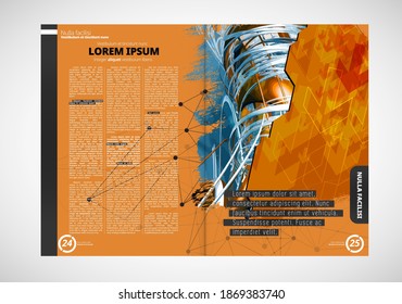 Brochure, ebook or presentation mockup ready for use, vector illustration easy to editable