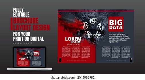 Brochure, ebook or presentation mockup ready for use, vector illustration easy to editable