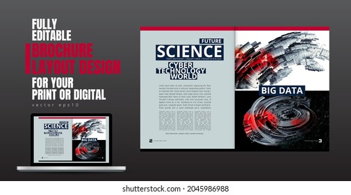 Brochure, ebook or presentation mockup ready for use, vector illustration easy to editable