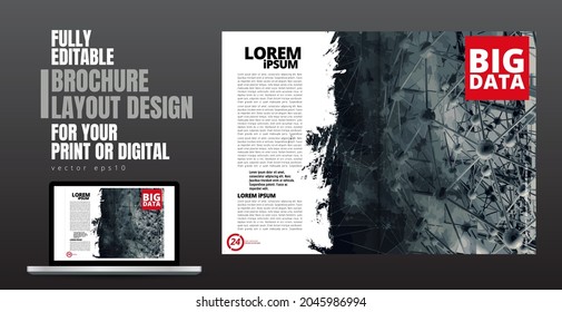 Brochure, ebook or presentation mockup ready for use, vector illustration easy to editable