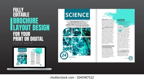 Brochure, ebook or presentation mockup ready for use, vector illustration easy to editable