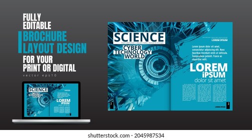 Brochure, ebook or presentation mockup ready for use, vector illustration easy to editable