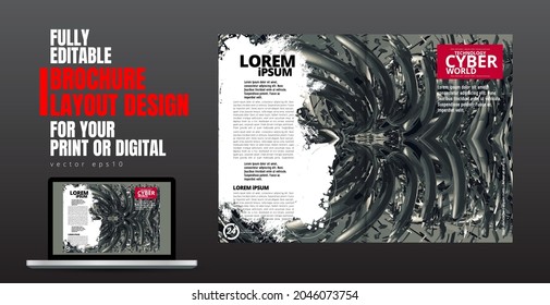 Folleto, libro o simulación de presentación listo para su uso, ilustración vectorial fácil de editar
