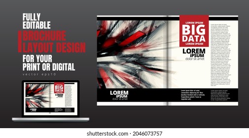 Folleto, libro o simulación de presentación listo para su uso, ilustración vectorial fácil de editar