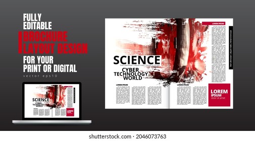Brochure, ebook or presentation mockup ready for use, vector illustration easy to editable