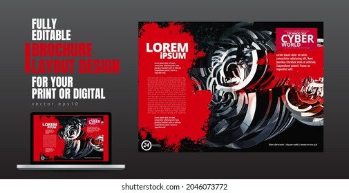 Brochure, ebook or presentation mockup ready for use, vector illustration easy to editable