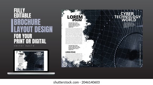 Brochure, ebook or presentation mockup ready for use, vector illustration easy to editable