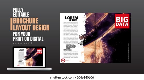 Brochure, ebook or presentation mockup ready for use, vector illustration easy to editable