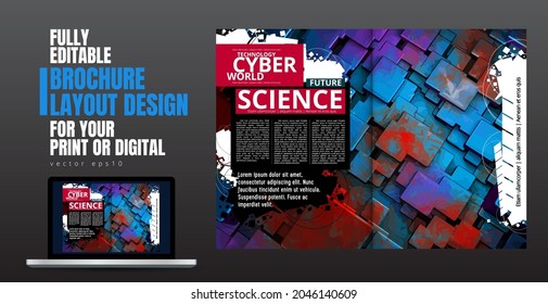 Brochure, ebook or presentation mockup ready for use, vector illustration easy to editable