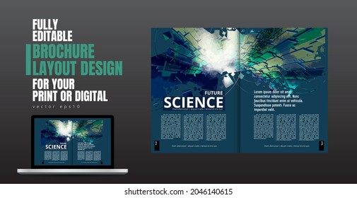 Brochure, ebook or presentation mockup ready for use, vector illustration easy to editable