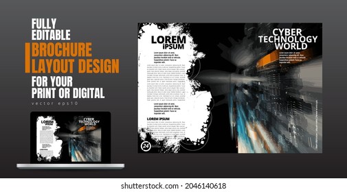 Brochure, ebook or presentation mockup ready for use, vector illustration easy to editable