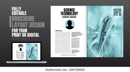 Brochure, ebook or presentation mockup ready for use, vector illustration easy to editable